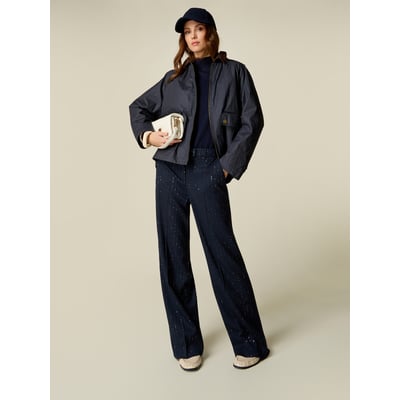 Pantalon palazzo avec micro cristaux OLTRE