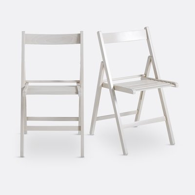 Set of 2 Yann Solid Beech Folding Chairs SO'HOME