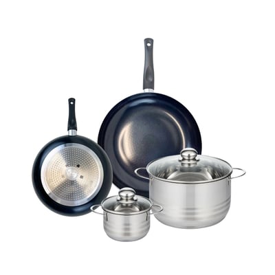 Batterie 2 poêles 24/32cm + 2 faitouts 16/24cm PRIMA BRILLANT ELO