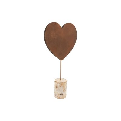 Coeur en métal effet rouillé sur pied bouleau AUBRY GASPARD