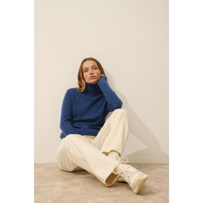 Pull Col Roulé Ocean Chiné Ava JUST CASHMERE