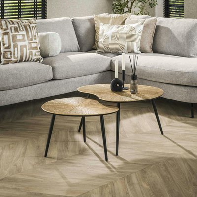 Table basse organique, feuille de ginkgo stylisée (lot de 2) RALF PIER IMPORT