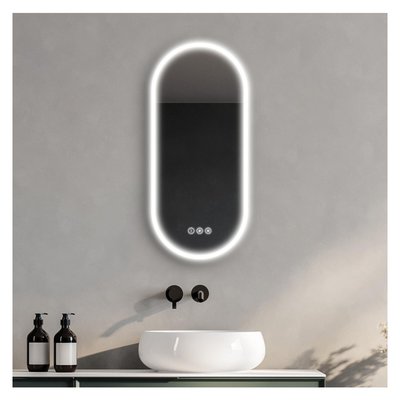 Miroir LED ovale 90x40cm avec rétroéclairage NUVIA MOB IN