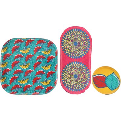 Set 3 vide-poches colorés Batik JARDINDECO