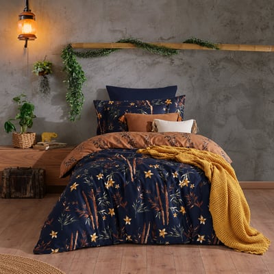 Parure de lit enfant satin de coton imprimée floral, Bamboo C DESIGN HOME TEXTILE