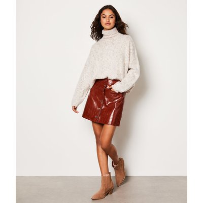 Jupe camel cuir outlet
