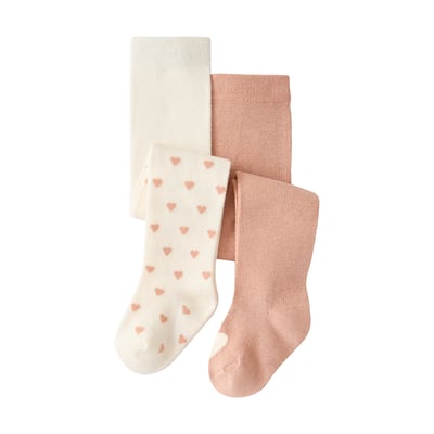 Lot de 2 paires de collants motifs coeurs VERTBAUDET