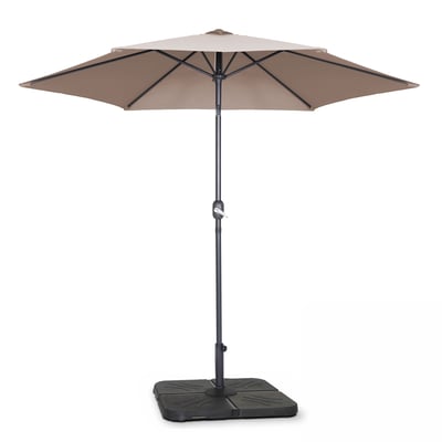 Parasol droit inclinable (Ø3m) et 4 dalles à lester remplissable, MATERA OVIALA