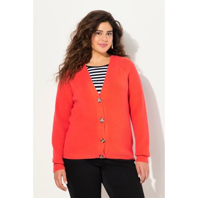 Cardigan en maille côtelée, col en V ULLA POPKEN