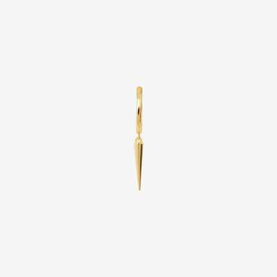 Boucles d'oreilles créoles à l'unité doré à l'or fin SPIKE CAROLINE NAJMAN