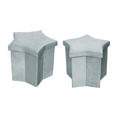 Tabouret-coffre pliant pour enfant velours étoile (lot de 2) ORION SWEEEK