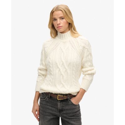 Pull en maille torsadée à col montant SUPERDRY