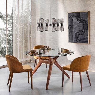 Runder Tisch Maricielo, Glas/Nussbaum, Ø 130 cm AM.PM