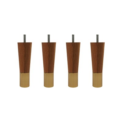 Pied fuseau chêne massif et laiton (lot de 4) SOMEO