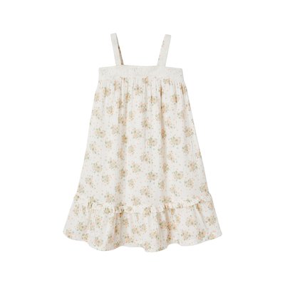 Robe à bretelles cérémonie détail en broderie anglaise détail en gaze de coton VERTBAUDET