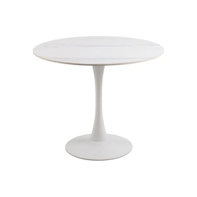 Table à manger ronde en céramique et pied tulipe en métal L90 - MARSA HELLIN, DEPUIS 1862