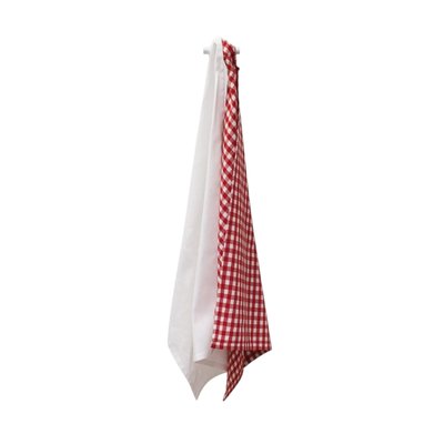 2 Serviettes torchons  50 x 70 cm vichy rouge EDEN