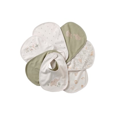 Lot de 7 bavoirs naissance en coton bio* vertbaudet VERTBAUDET