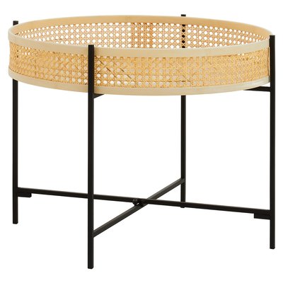 Rattan and Metal Round Tray Coffee Table SO'HOME