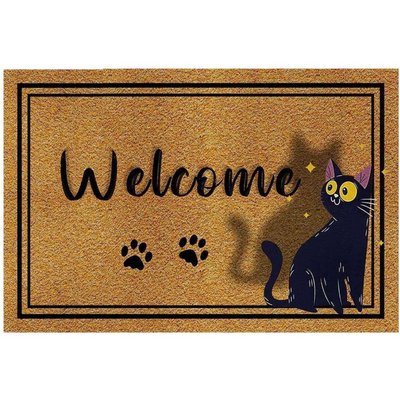 Paillasson en PVC 40 x 60 cm Door Chat confus HANAH HOME