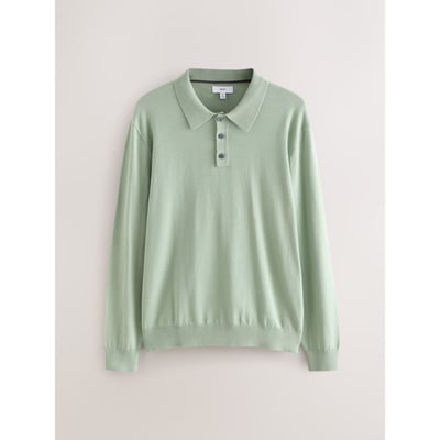 Polo en maille de coton manches longues NEXT