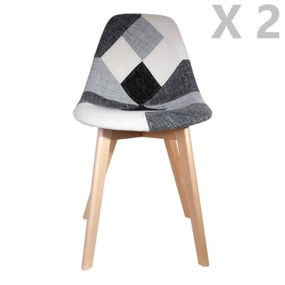 2 Chaises design scandinave Patchwork TOILINUX