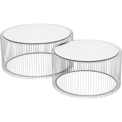 Lot de 2 tables basses rondes, WIRE KARE DESIGN