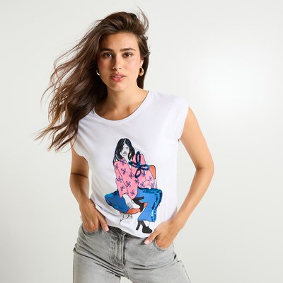 T-shirt imprimé à col rond GRAIN DE MALICE