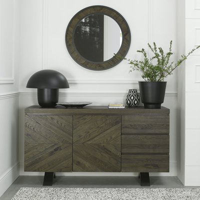 Buffet 160 cm en chêne portes chevrons ARLINGTON PIER IMPORT