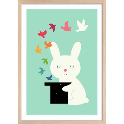 Affiche enfant lapin magicien HEXOA
