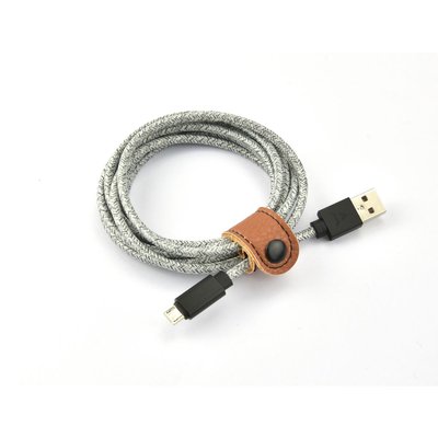 Câble micro USB vers USB gris 2m tréssé ADEQWAT
