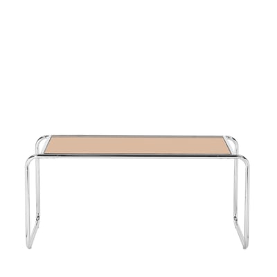 Table basse en verre pieds chrome- RIKA DRAWER