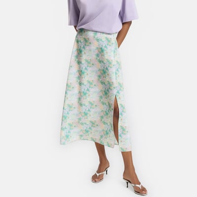 Floral Print Slit Maxi Skirt LA REDOUTE COLLECTIONS