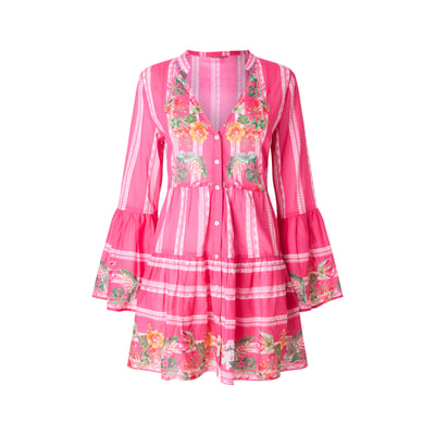 Robe tunique coton florale à manches évasées JOE BROWNS