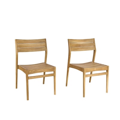 Lot de 2 chaises de jardin en teck massif  APRIL BERAH GETAH