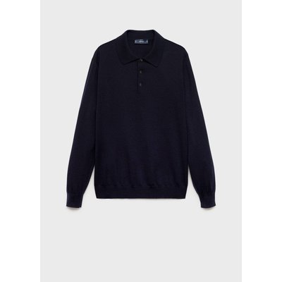 Pull-over polo maille 100 % laine MANGO MAN