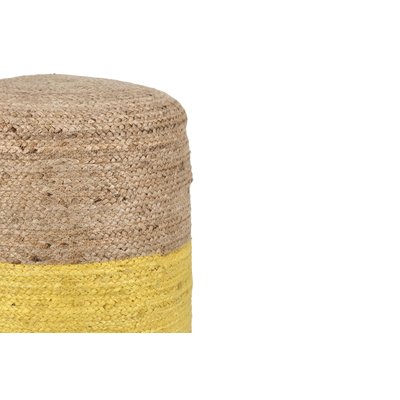 Pouf rond tressé en jute D45 - BASTIA HELLIN, DEPUIS 1862
