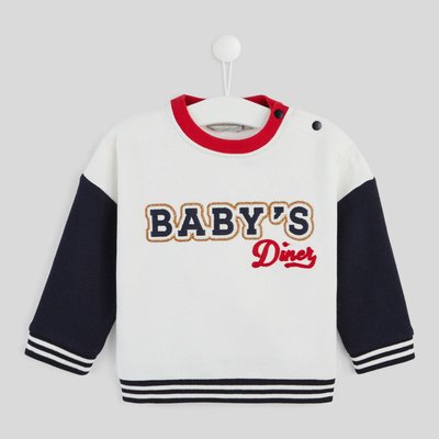 Sweat manches longues col rond bicolore imprimé en coton BIO, certifié OEKO-TEX BOUT'CHOU