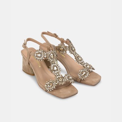 Sandales à talons à strass floral ALMA EN PENA