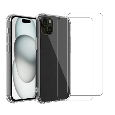 Coque iPhone 15 Plus antichoc + 2 vitres EVETANE