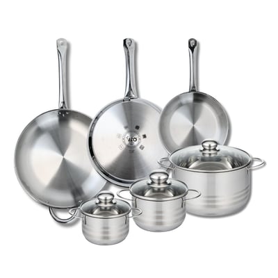 3 poêles 24/28/32cm + 3 faitouts 14/16/24cm PROFI BRILLANT ELO