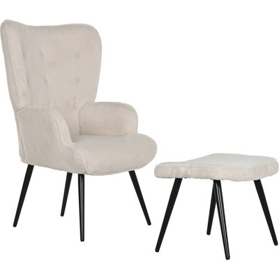 Fauteuil scandi velours  pied métal  style cosy salon RECOLLECTION