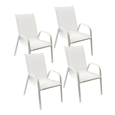 Chaises en textilène, lot de 4, MARBELLA HAPPY GARDEN