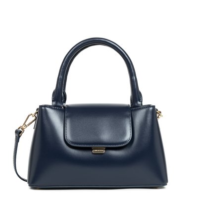 Sac cabas cuir à rabat et fermoir, S SUAVE EVENLY LANCASTER