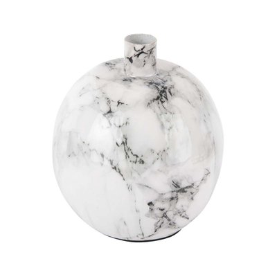 Bougeoire effet marbre 13 x 15 cm Marble Blanc PRESENT TIME