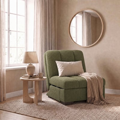 Harlow Velvet Single Sofabed with Foam Mattress ÉDITÉ