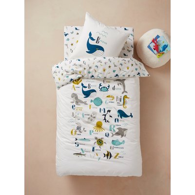 Parure housse de couette + taie d'oreiller enfant ABECEDAIRE MARIN Oeko-Tex® VERTBAUDET