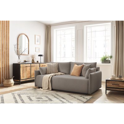 Canapé droit convertible 3 places en tissu, MARCEL BOBOCHIC