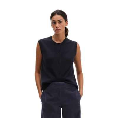 Cardigan sans manches regular en laine d'agneau moelleuse MARC O'POLO