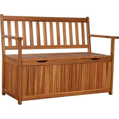 Banc extérieur acacia  avec coffre ambiance terrasse jardin RECOLLECTION